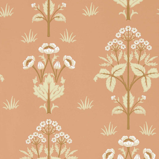 MORRIS & CO Meadow Sweet Wallpaper Contemporary, Floral Blush  Surface- Printed Wallpaper - MFRW217366