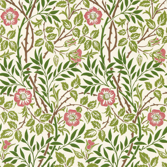 MORRIS & CO Sweet Briar Wallpaper Leaves , Trees Boughs,Rose  Surface- Printed Wallpaper - MFRW217370