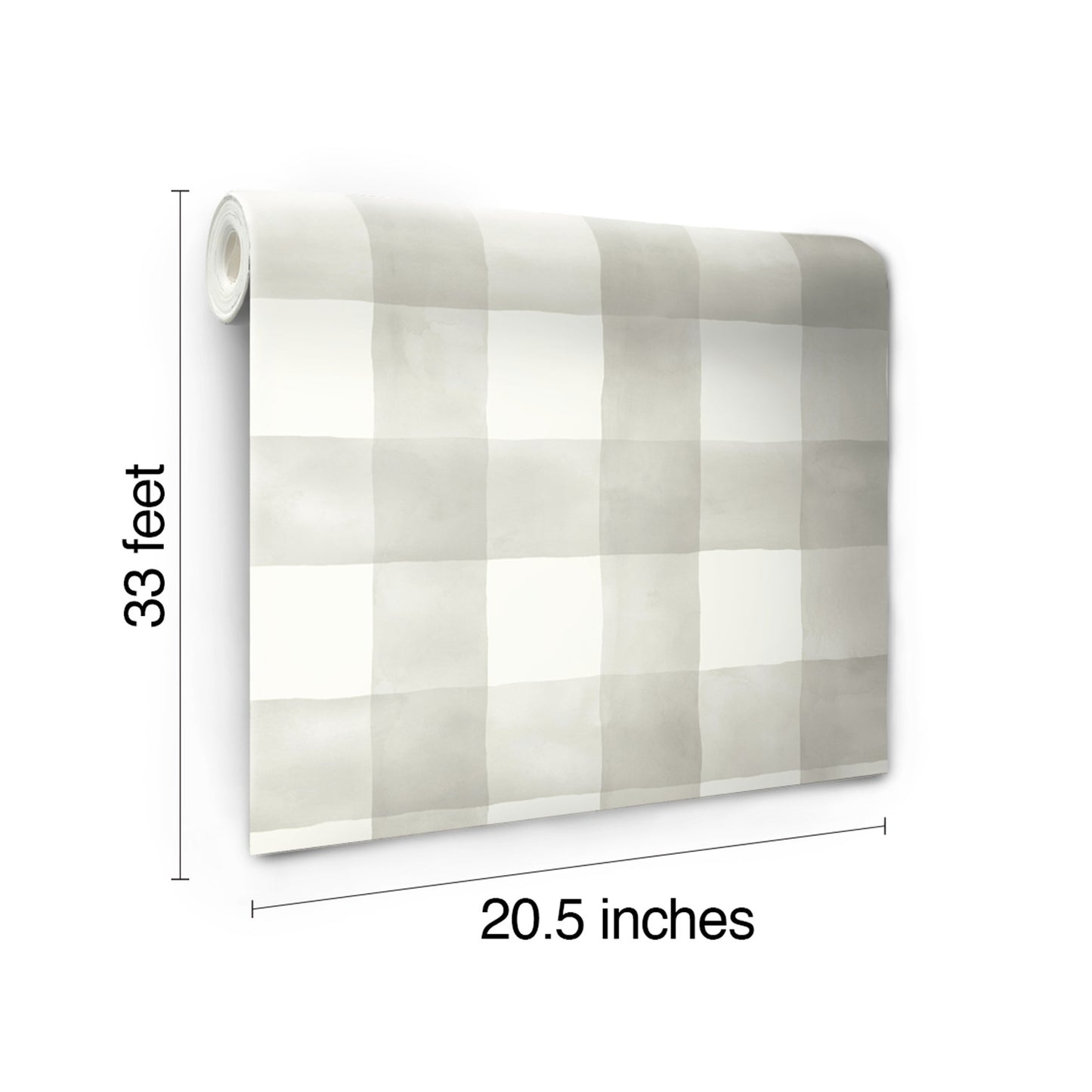 York Wallcoverings Magnolia Home Watercolor Check Grey and White Wallpaper   Whites and Off-Whites   - MH1518