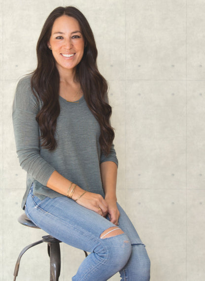 York Wallcoverings Magnolia Home Concrete White and Grey Wallpaper   Whites and Off-Whites   - MH1551