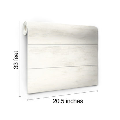 York Wallcoverings Magnolia Home Shiplap White and Grey Wallpaper   Whites and Off-Whites   - MH1560