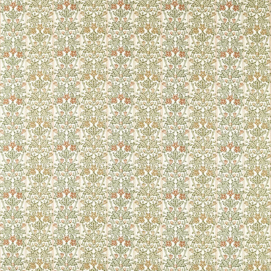 MORRIS & CO Oak & Blossom Fabric Classic Floral Chestnut,Primrose   - MHCB227384