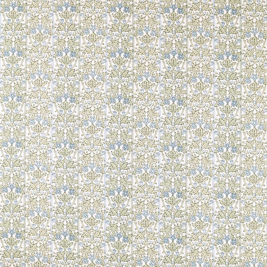 MORRIS & CO Oak & Blossom Fabric Classic Floral Thyme,Woad   - MHCB227385