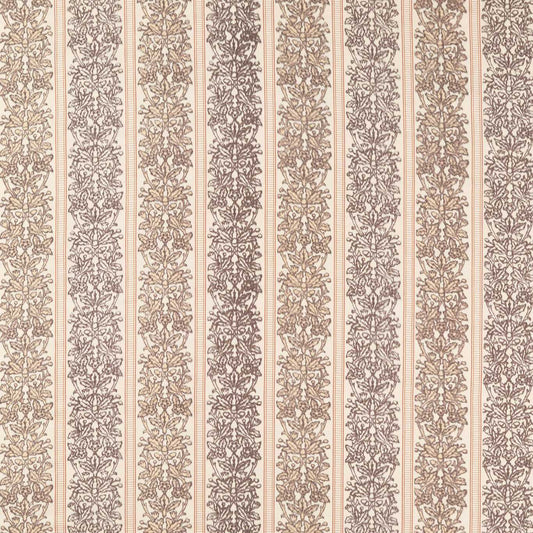MORRIS & CO Oak & Blossom Weave Fabric Stripes Chestnut   - MHCB237669