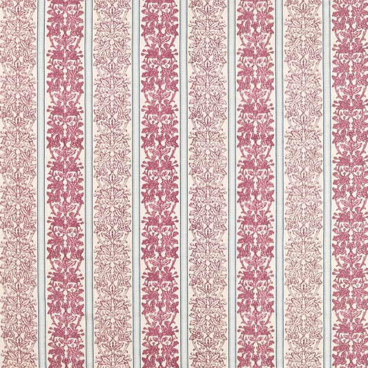 MORRIS & CO Oak & Blossom Weave Fabric Stripes Madder   - MHCB237670