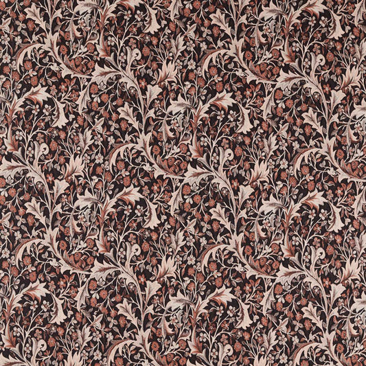 MORRIS & CO Clover & Vine Weave Fabric Classic Floral Russet   - MHCB237677