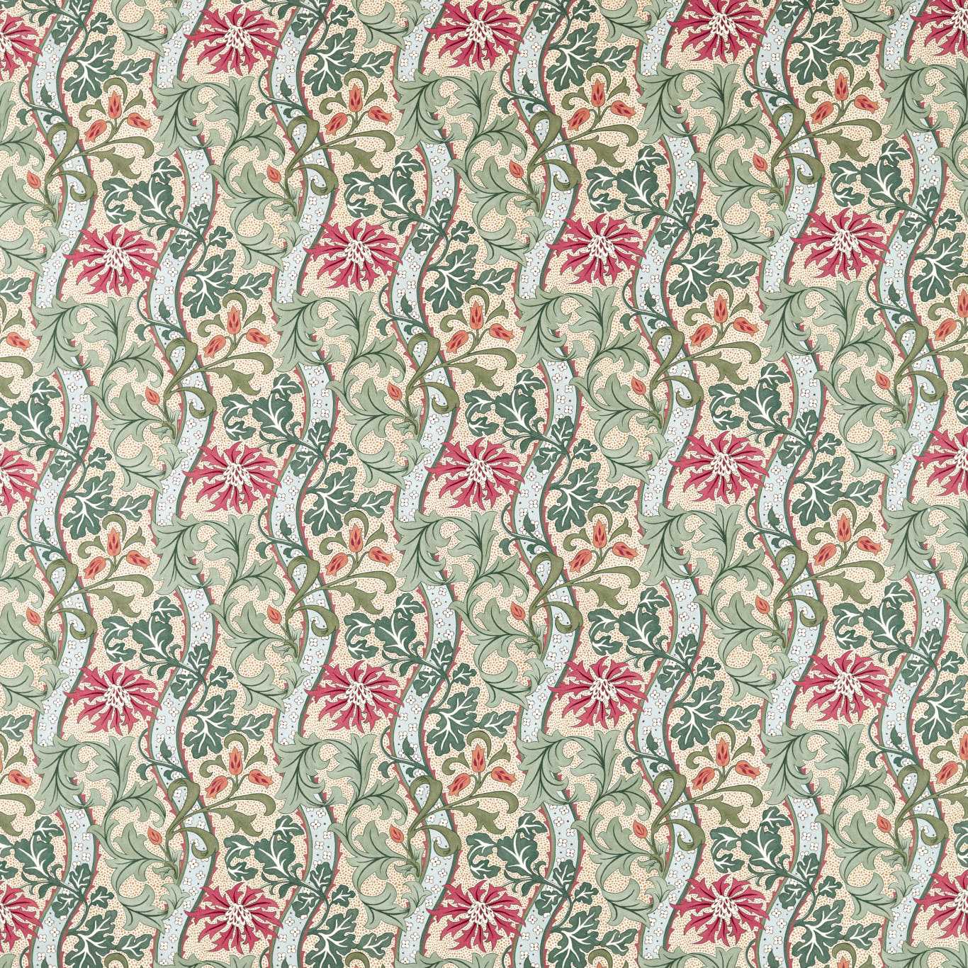 MORRIS & CO Cornflower Fabric Classic Floral Russet,Forest   - MHTF227356
