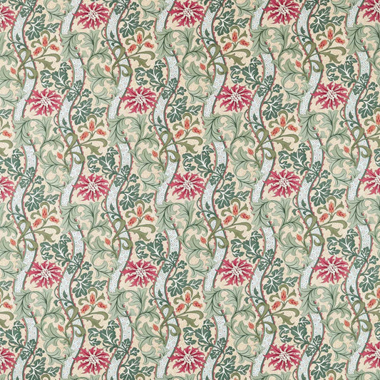 MORRIS & CO Cornflower Fabric Classic Floral Russet,Forest   - MHTF227356