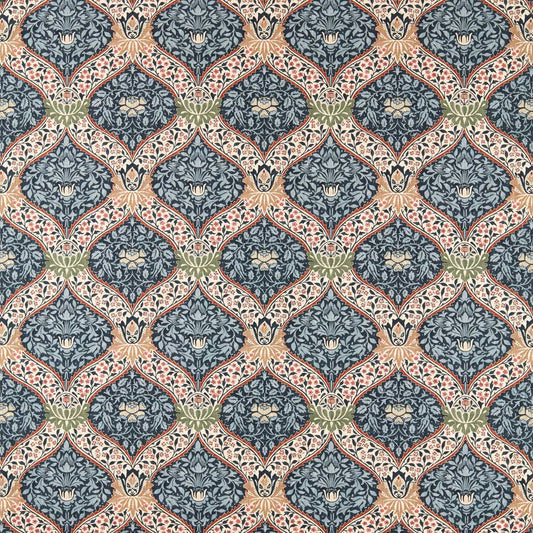 MORRIS & CO Norbury Fabric Classic Floral Indigo   - MHTF227358