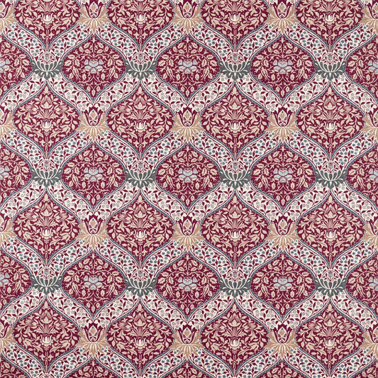 MORRIS & CO Norbury Fabric Classic Floral Madder   - MHTF227359