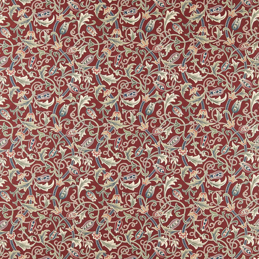MORRIS & CO Scrolling Tulip Fabric Classic Floral Plum   - MHTF227362