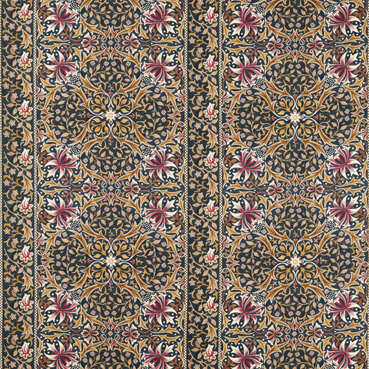 MORRIS & CO Walthamstow Fabric Classic Floral Indigo,Gold   - MHTF227364