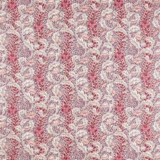 MORRIS & CO Wild Tulip & Vine Fabric Classic Floral Linen,Plum   - MHTF227377