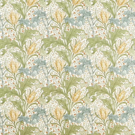 MORRIS & CO Lent Lily Fabric Classic Floral Lemon Balm   - MHTF227381