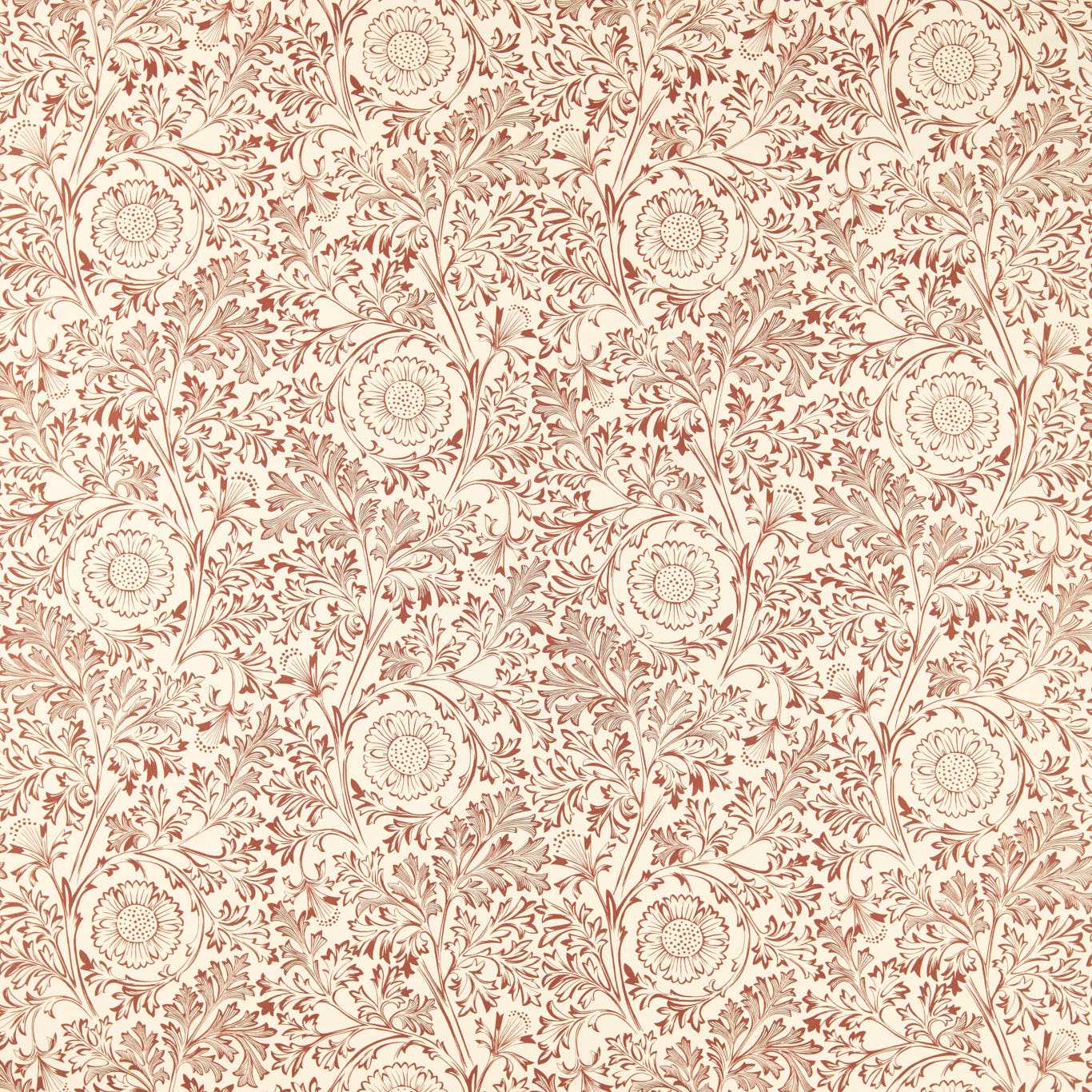 MORRIS & CO Chamomile Fabric Classic Floral Russet   - MHTF227387