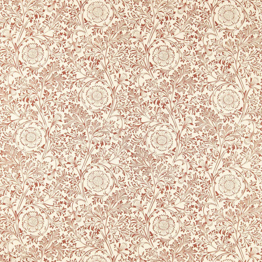 MORRIS & CO Chamomile Fabric Classic Floral Russet   - MHTF227387