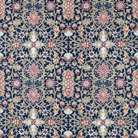MORRIS & CO Wilton Weave Fabric Classic Floral Indigo   - MHTF237652