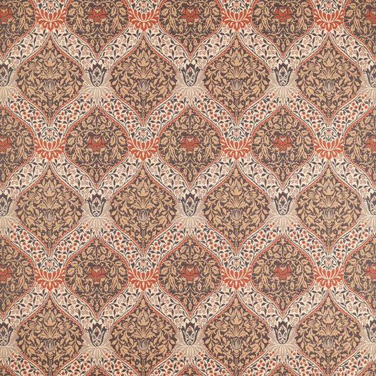 MORRIS & CO Norbury Weave Fabric Classic Floral Tobacco,Russet   - MHTF237653