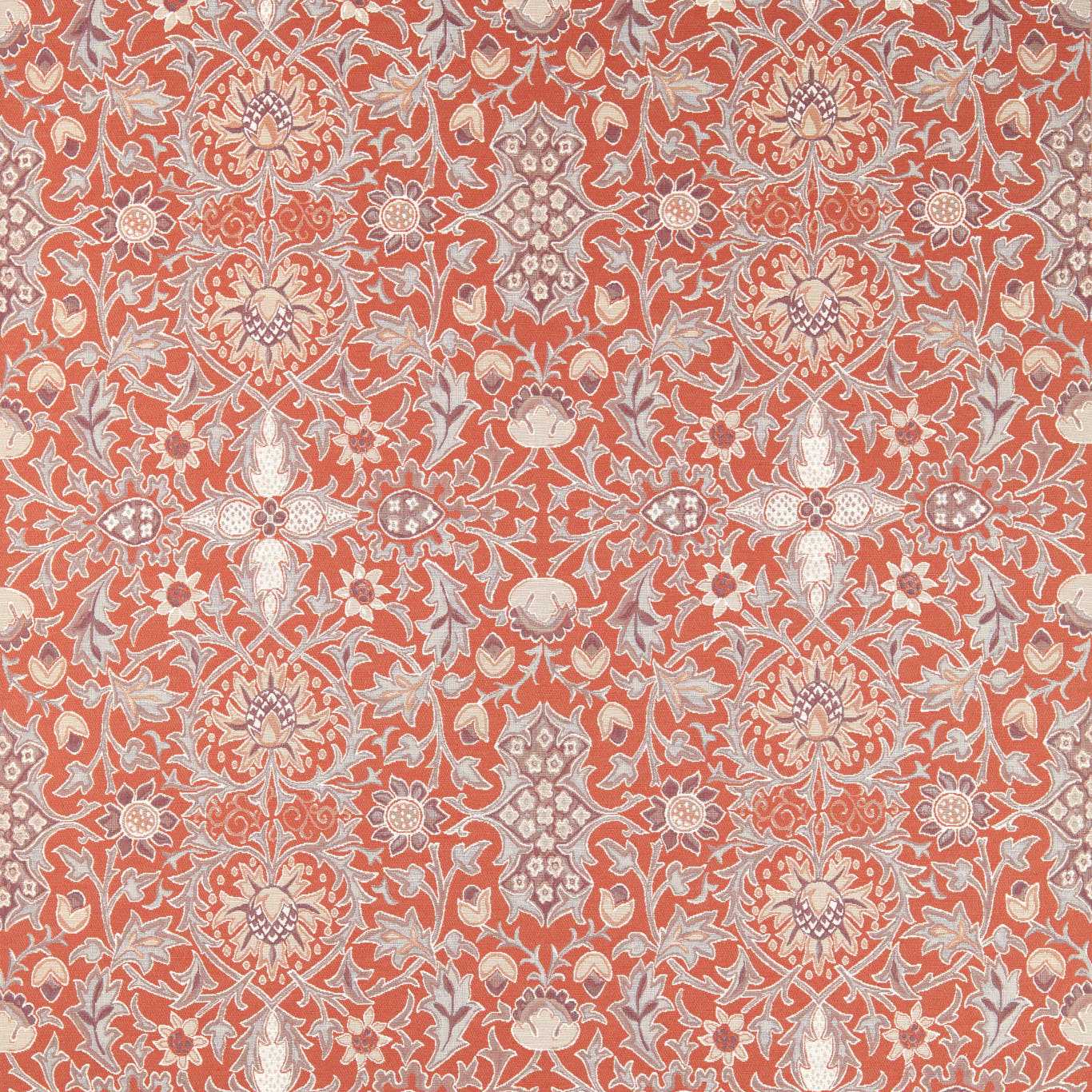 MORRIS & CO Wilton Weave Fabric Classic Floral Russet   - MHTF237709