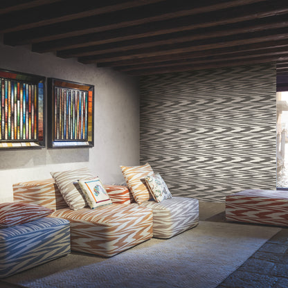 York Wallcoverings Missoni 4 Flamed Zigzag Black and Cream Wallpaper  Geometrics Blacks   - MI10341