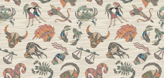 York Wallcoverings Missoni 4 Constellations Grey Wallpaper  Animals Greys   - MI10352