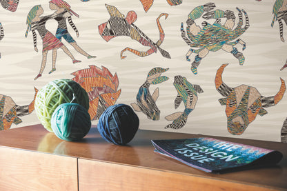 York Wallcoverings Missoni 4 Constellations Grey Wallpaper  Animals Greys   - MI10352