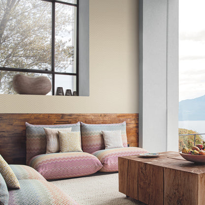 York Wallcoverings Missoni Macro Chevron Beige and Cream Wallpaper  Geometrics Neutrals   - MI10382