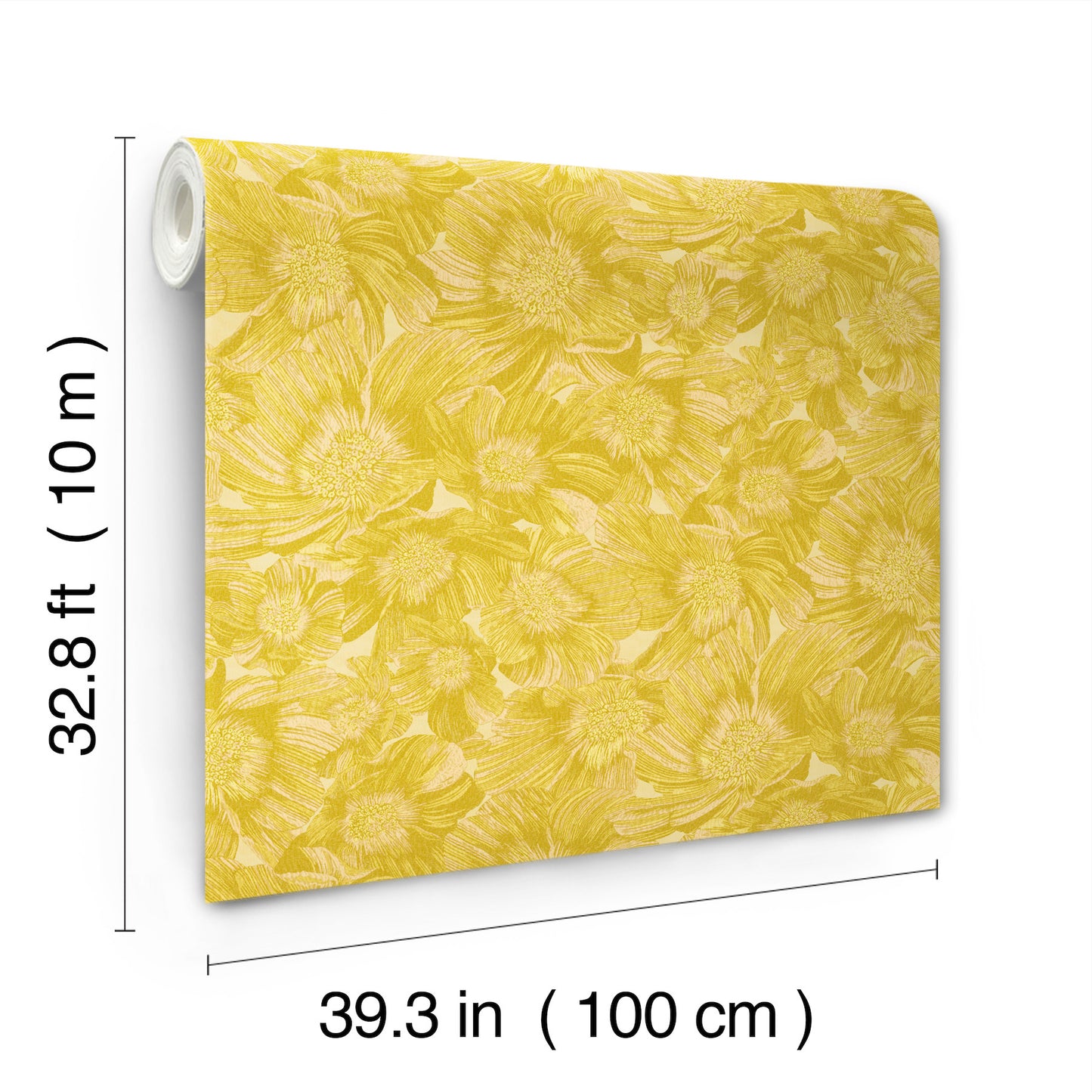 York Wallcoverings Missoni Home 5 Anemoni Yellow Wallpaper Traditional Flowers Yellows   - MI10500