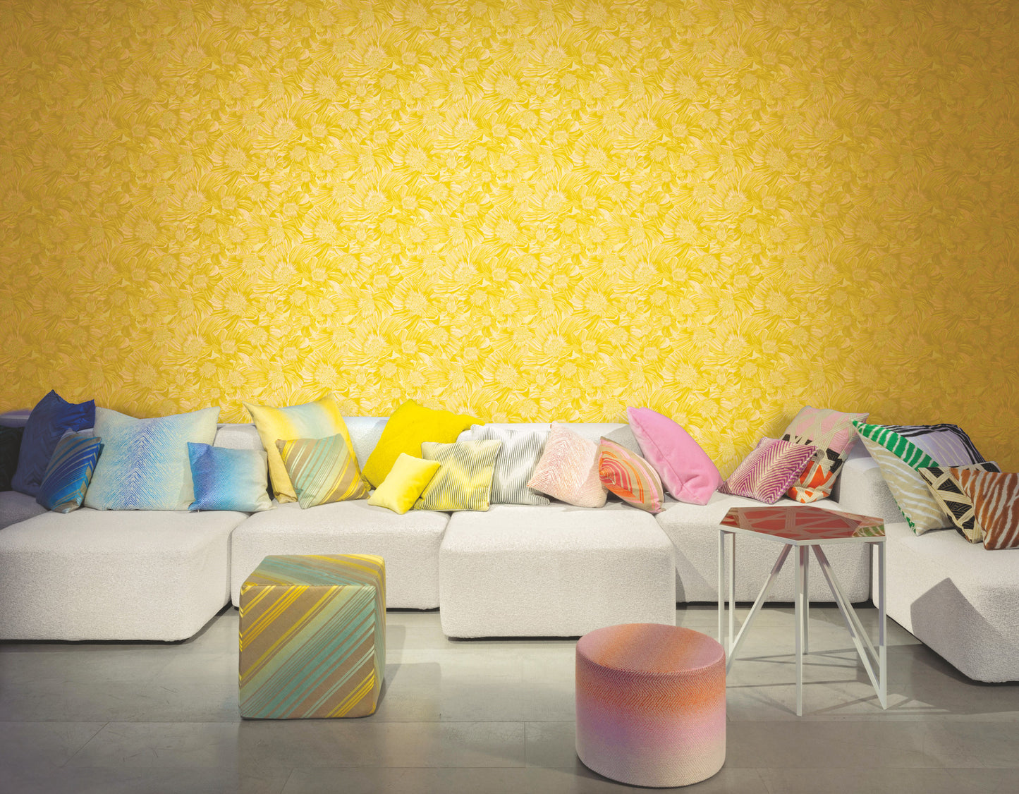 York Wallcoverings Missoni Home 5 Anemoni Yellow Wallpaper Traditional Flowers Yellows   - MI10500