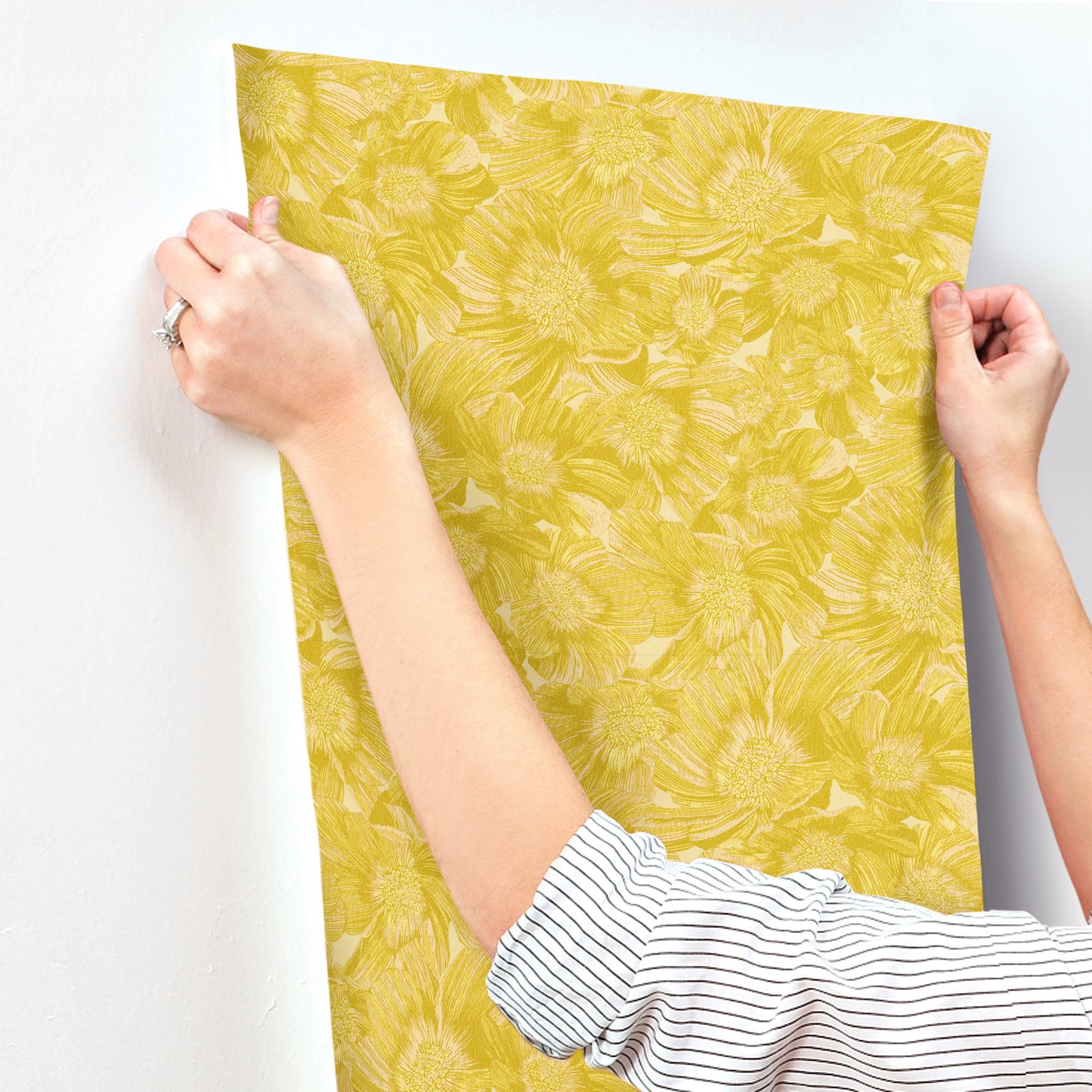 York Wallcoverings Missoni Home 5 Anemoni Yellow Wallpaper Traditional Flowers Yellows   - MI10500