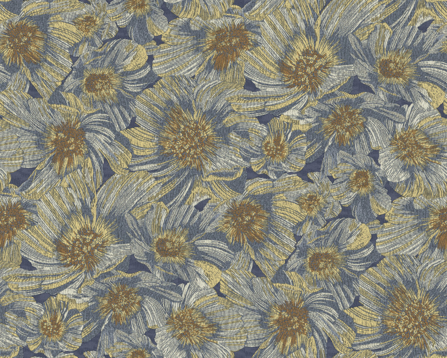 York Wallcoverings Missoni Home 5 Anemoni Blue Wallpaper Traditional Flowers Blues   - MI10501