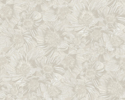 York Wallcoverings Missoni Home 5 Anemoni White Wallpaper Traditional Flowers Whites and Off-Whites   - MI10502