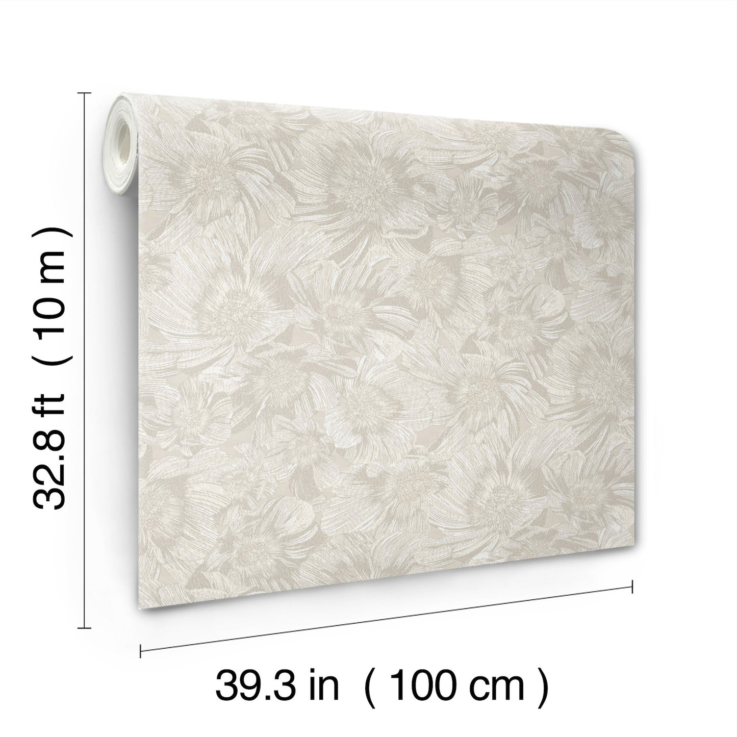 York Wallcoverings Missoni Home 5 Anemoni White Wallpaper Traditional Flowers Whites and Off-Whites   - MI10502