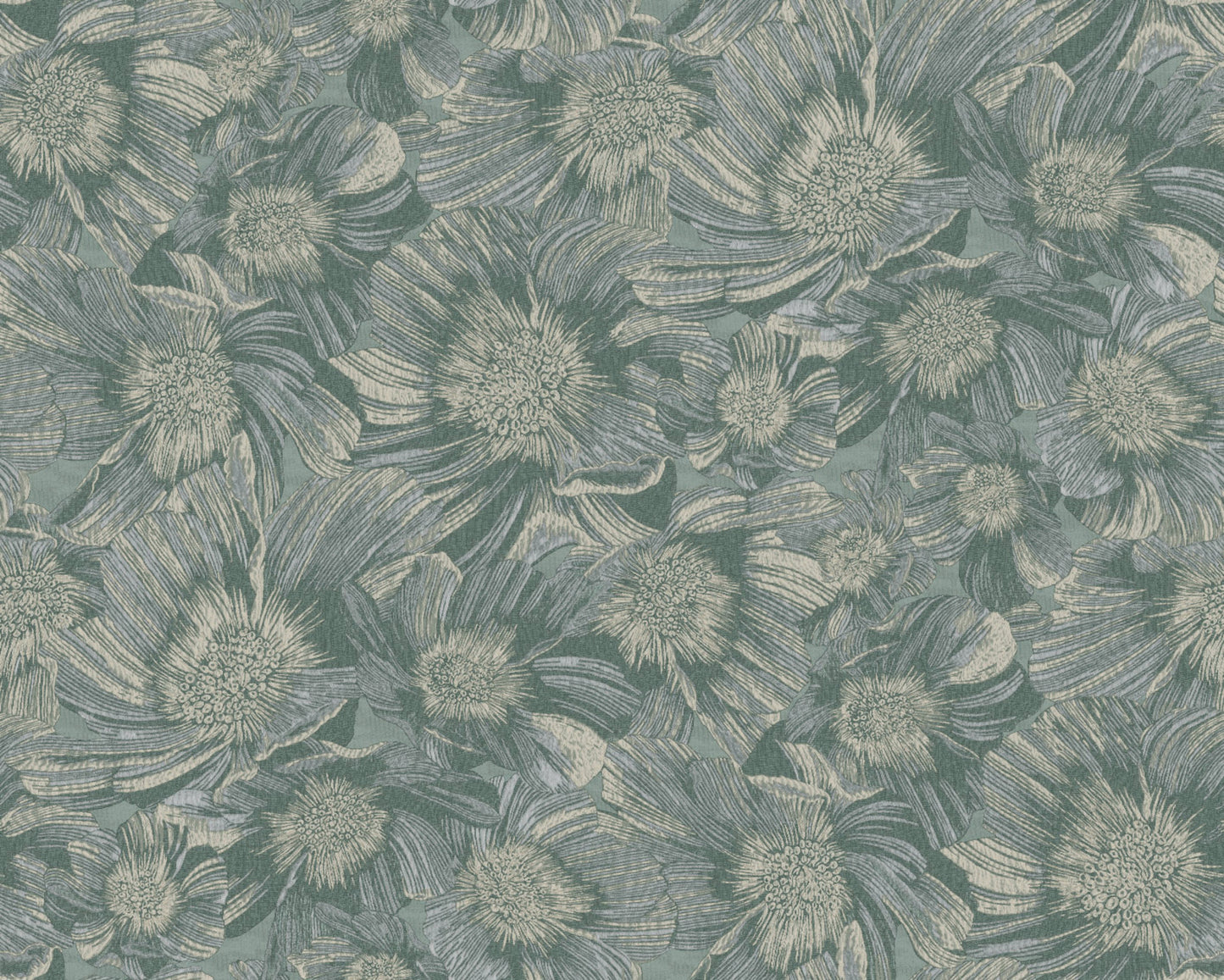 York Wallcoverings Missoni Home 5 Anemoni Teal Wallpaper Traditional Flowers Blues   - MI10504