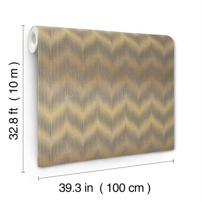 York Wallcoverings Missoni Home 5 Ande Ochre Wallpaper Eclectic Chevron Yellows   - MI10511