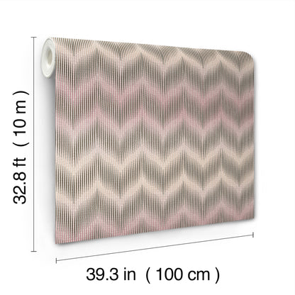 York Wallcoverings Missoni Home 5 Ande Pink Wallpaper Eclectic Chevron Pinks   - MI10514