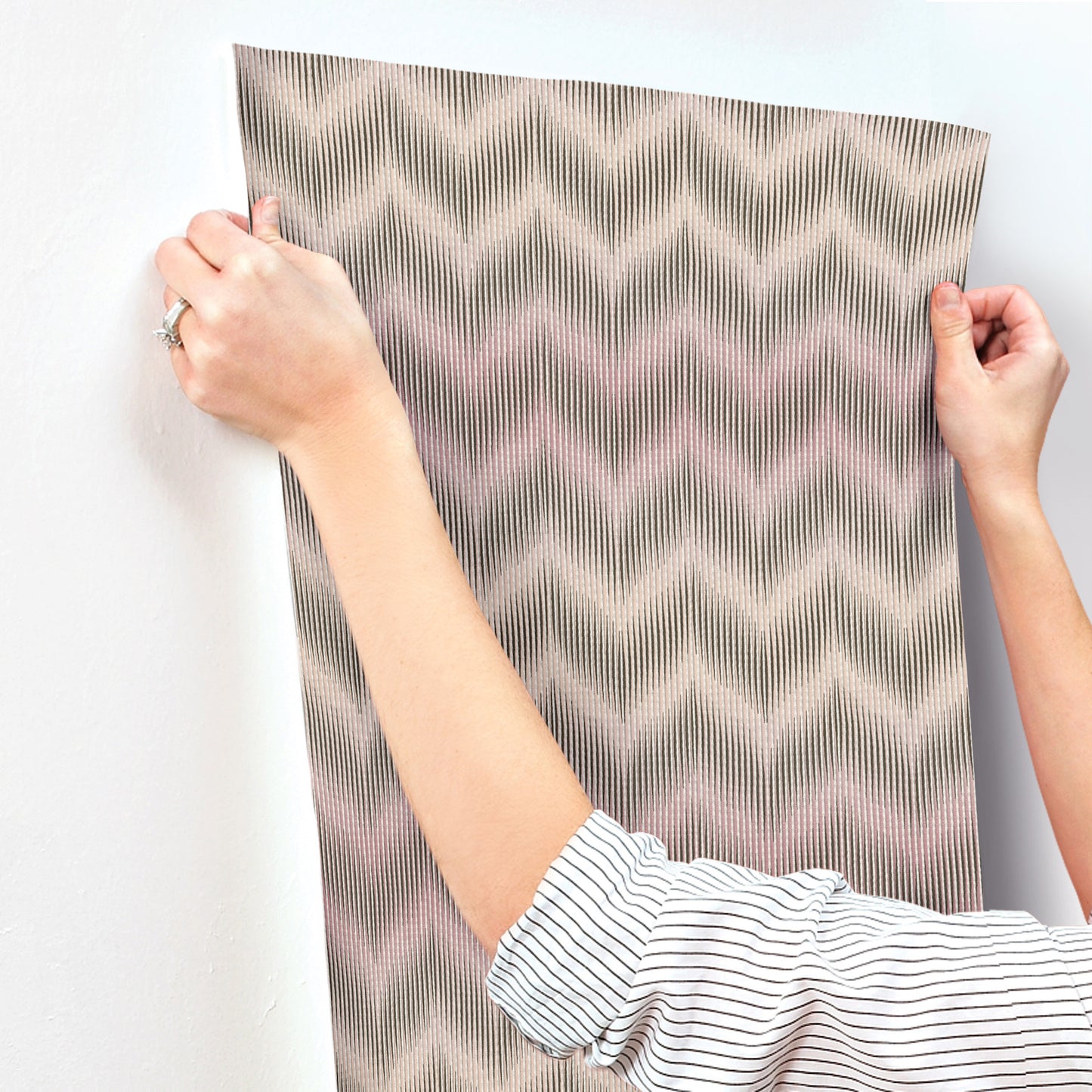 York Wallcoverings Missoni Home 5 Ande Pink Wallpaper Eclectic Chevron Pinks   - MI10514