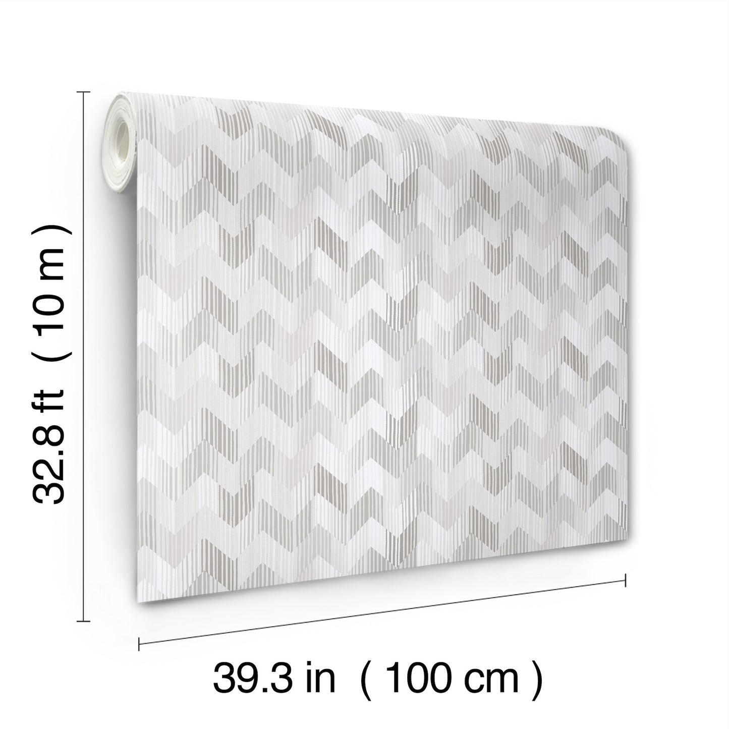 York Wallcoverings Missoni Home 5 Betulle Grey Wallpaper Eclectic Chevron Whites and Off-Whites   - MI10522