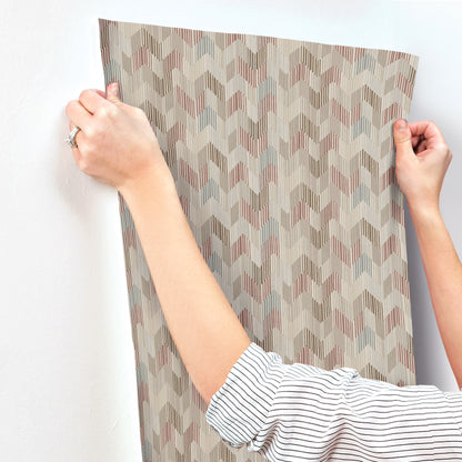 York Wallcoverings Missoni Home 5 Betulle Multicolor Wallpaper Eclectic Chevron Pinks   - MI10524