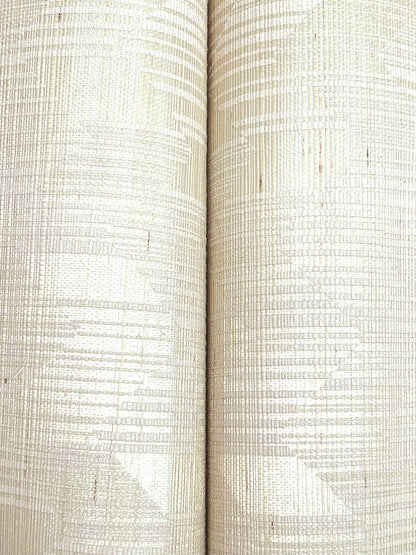 York Wallcoverings Missoni Home 5 Birch White Wallpaper Glam Grasscloth Whites and Off-Whites   - MI10525