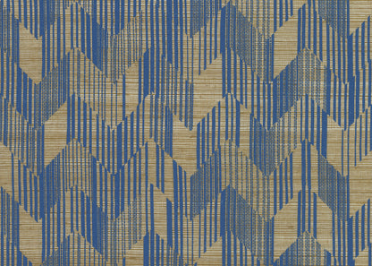 York Wallcoverings Missoni Home 5 Birch Blue Wallpaper Glam Grasscloth Blues   - MI10527