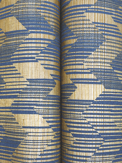 York Wallcoverings Missoni Home 5 Birch Blue Wallpaper Glam Grasscloth Blues   - MI10527