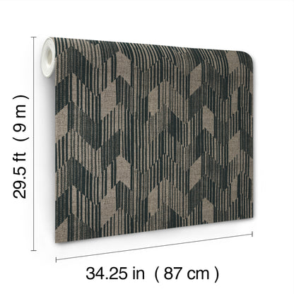 York Wallcoverings Missoni Home 5 Birch Charcoal Wallpaper Glam Grasscloth Blacks   - MI10528