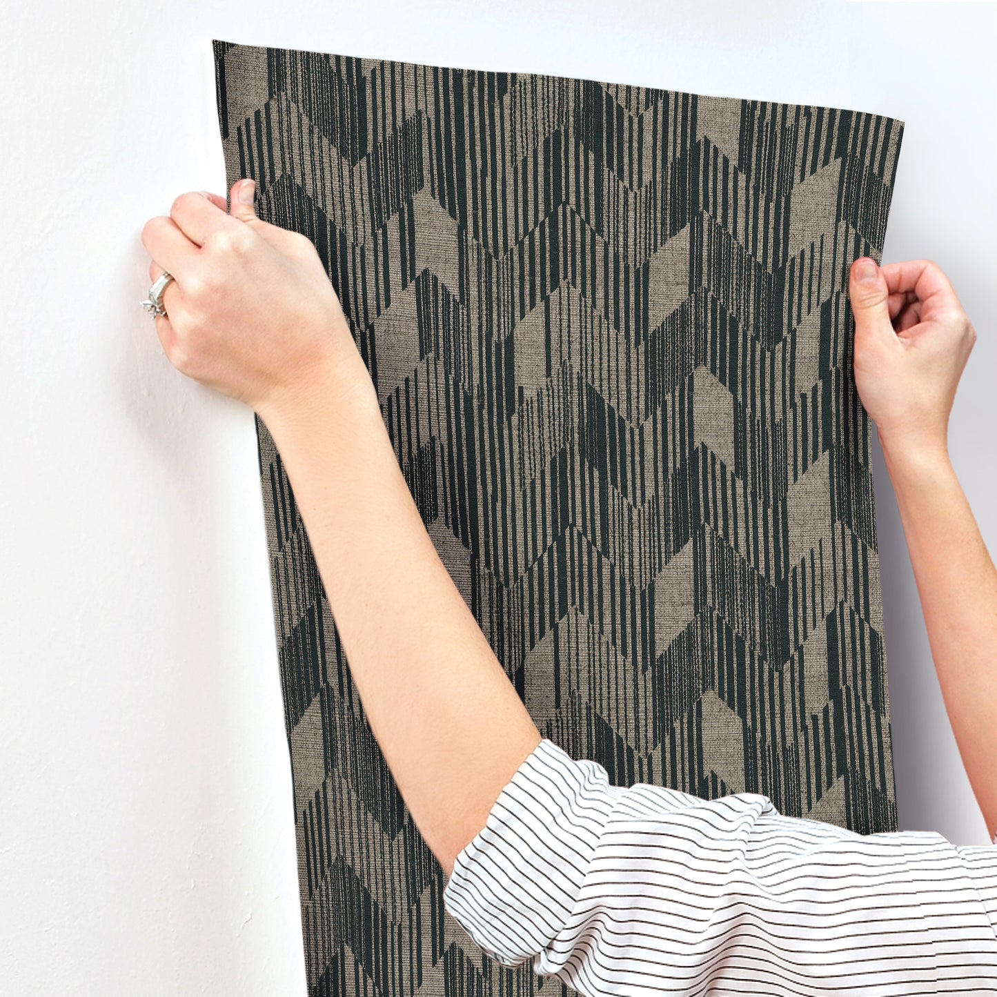 York Wallcoverings Missoni Home 5 Birch Charcoal Wallpaper Glam Grasscloth Blacks   - MI10528