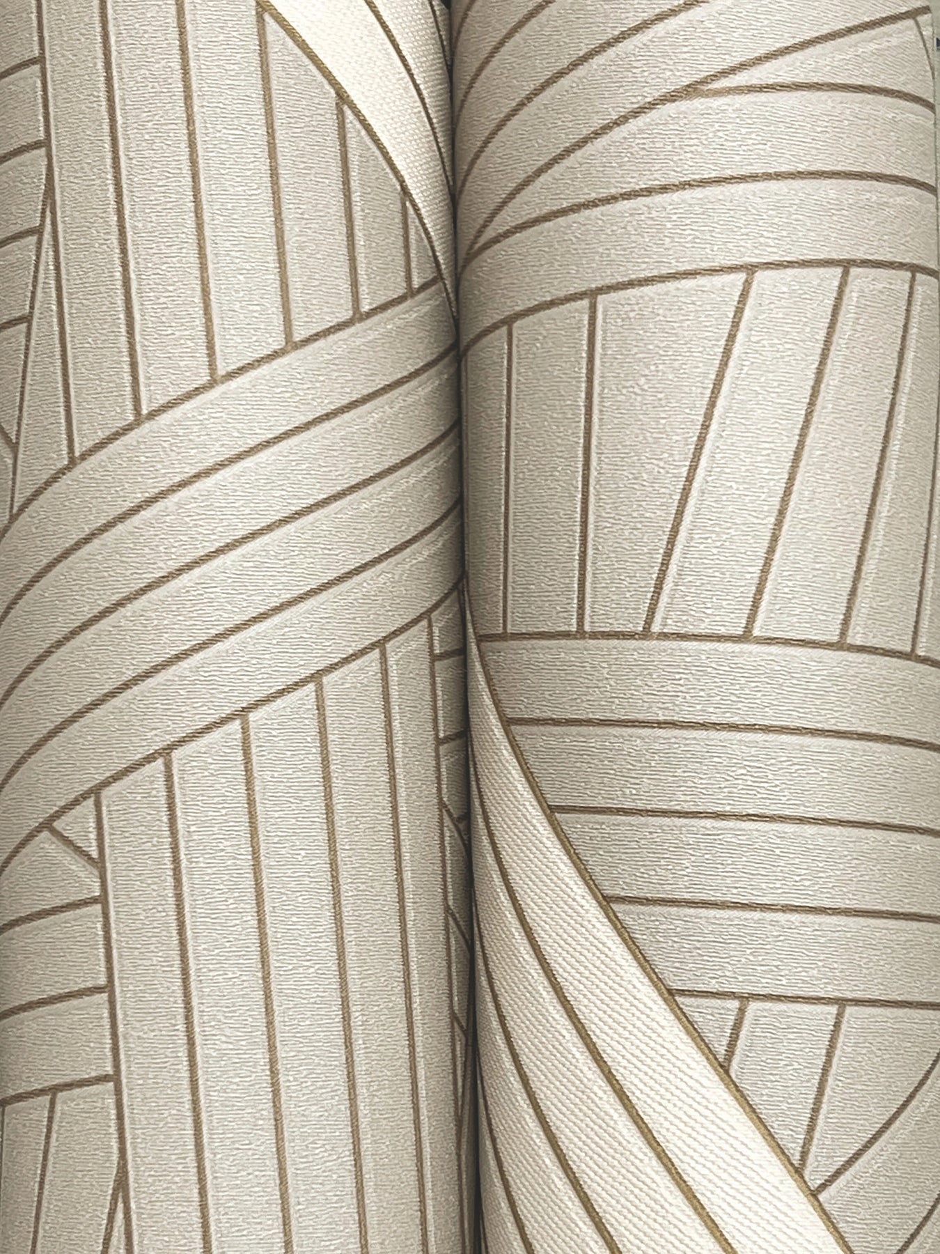 York Wallcoverings Missoni Home 5 Nastri Warm Neutral Wallpaper Modern Geometrics Beiges   - MI10561