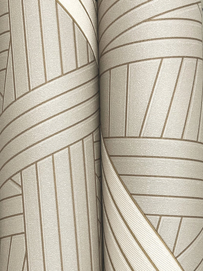 York Wallcoverings Missoni Home 5 Nastri Warm Neutral Wallpaper Modern Geometrics Beiges   - MI10561