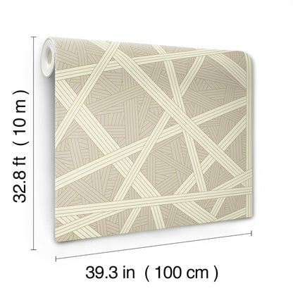 York Wallcoverings Missoni Home 5 Nastri Warm Neutral Wallpaper Modern Geometrics Beiges   - MI10561