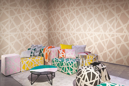 York Wallcoverings Missoni Home 5 Nastri Warm Neutral Wallpaper Modern Geometrics Beiges   - MI10561