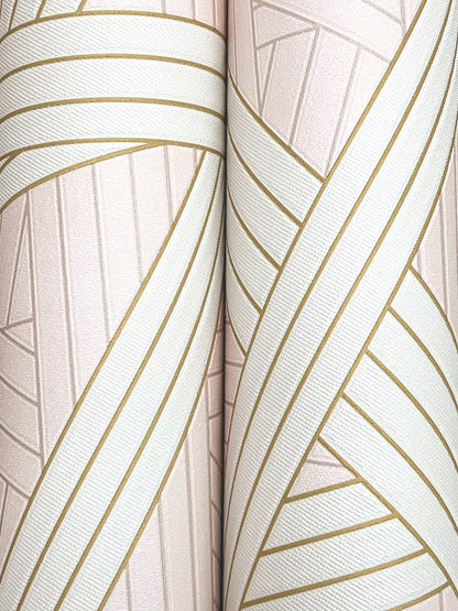 York Wallcoverings Missoni Home 5 Nastri Pink Wallpaper Modern Geometrics Pinks   - MI10562