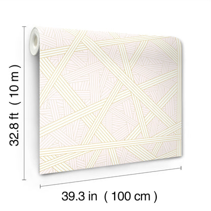 York Wallcoverings Missoni Home 5 Nastri Pink Wallpaper Modern Geometrics Pinks   - MI10562